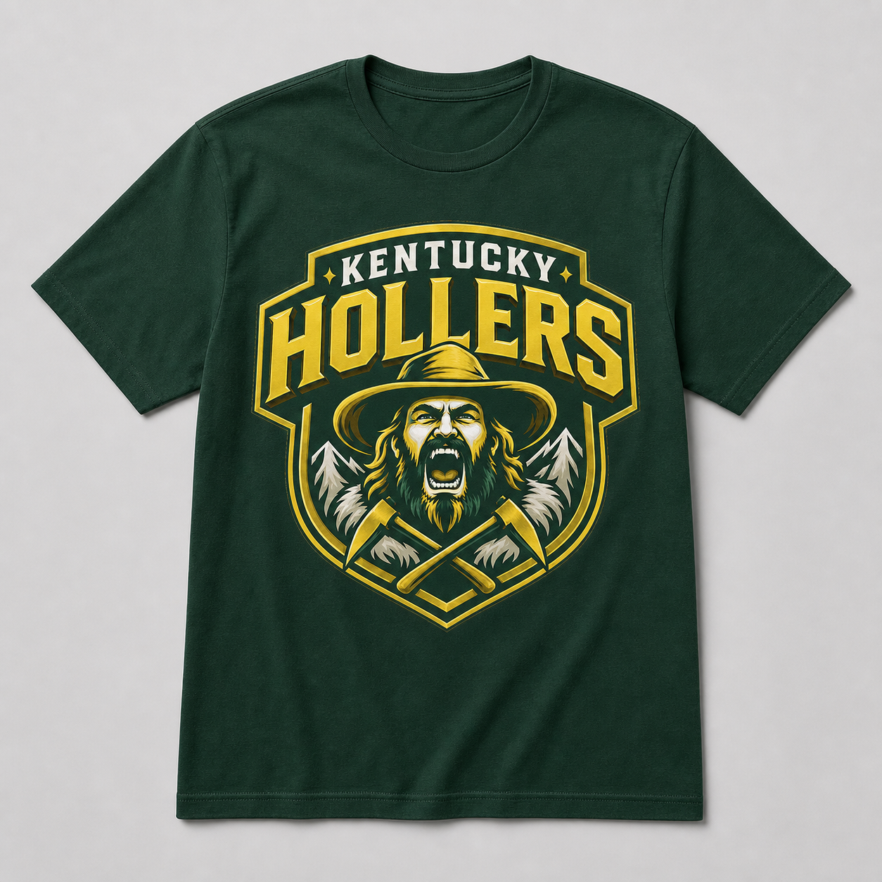 Green Kentucky Hollers green and gold logo T-shirt