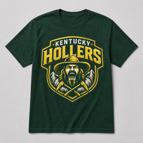 Green Kentucky Hollers green and gold logo T-shirt