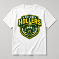 White Kentucky Hollers green and gold logo T-shirt